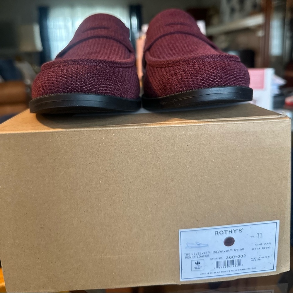Rothy’s Revelvet Penny Loafer Syrah Size 11 New With Box - Picture 10 of 10